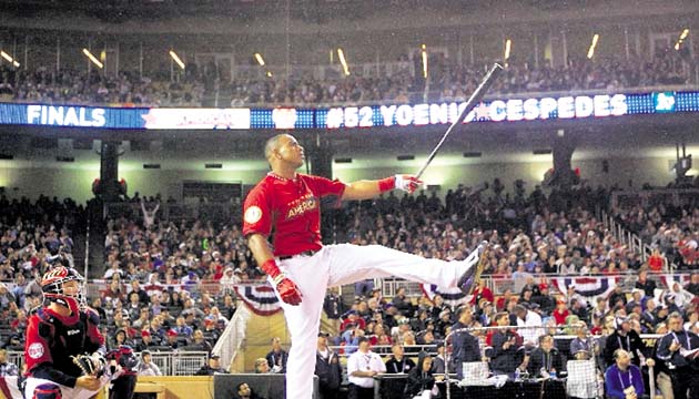 Logros. El recio artillero cubano se llevó el festival de vuelacercas para la Liga Americana por cuarto año consecutivo. En la edición del 2012 se la llevó Prince Fielder (entonces con los Tigres).(AP)