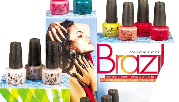 O.P.I. Los esmaltes para uñas en colores pasteles, escarchados y neones están muy de moda. Hace poco la marca lanzó su colección Brazil 2014.