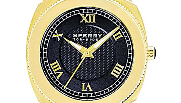 Relojería. Sperry Top-Sider apuesta por lo moderno y muy femenino. El dorado demuestra fuerza y a la vez elegancia. El diseño de este reloj es exquisito.(Cortesía)