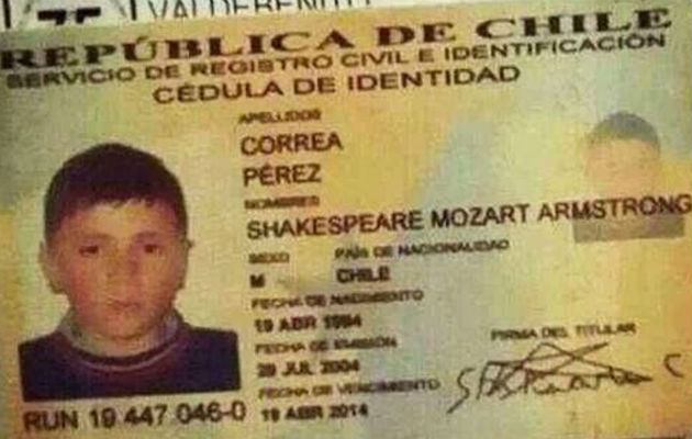 Nombre: Shakespeare Mozart Armstrong Correa Pérez País: Chile