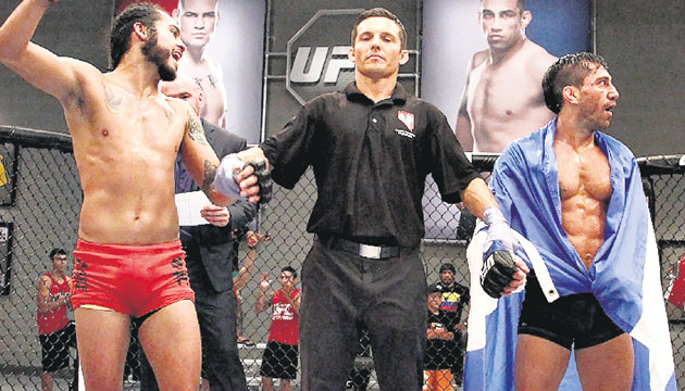 Marco Psycho Beltrán se convirtió en el sexto azteca en pasar a la siguiente ronda, luego de vencer por decisión dividida al argentino Guido Ninja Canetti, en el séptimo episodio del programa.(Cortesía Getty Images)