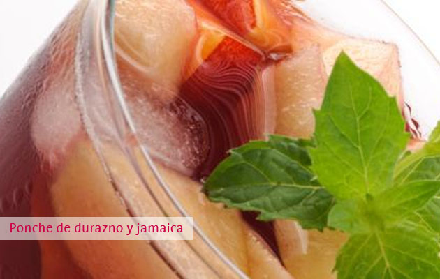 Ponche de durazno y jamaica