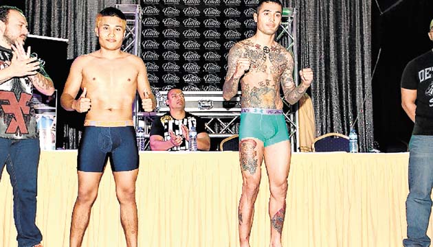 Estilos opuestos. Orestes Cruz (izq.) pudo haber ganado el combate de “llamar la atención” por sus diversos tatuajes, sin embargo, Glauber Duncan dejó en claro que la verdadera guerra se gana en el octágono.(Anayansi Gamez)