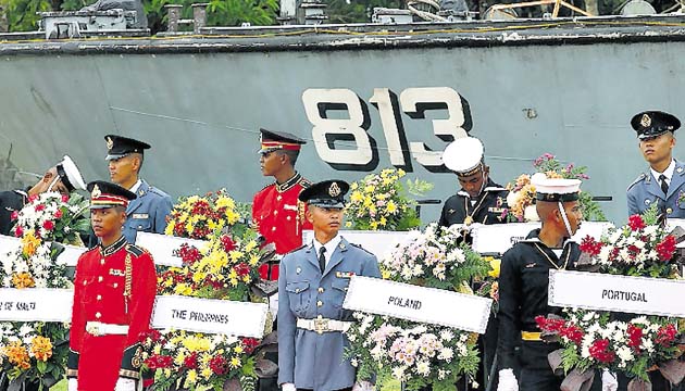 La patrullera de la Marina tailandesa es un monumento por la tragedia.(AP)