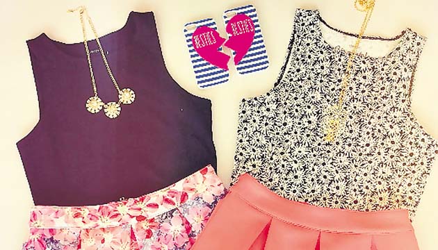 ¡ A todo color!. Las faldas cortas en un solo color combinadas con estampados o viceversa son una tremenda combinación para el próximo año.