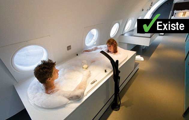 Aviones fueron convertidos en un hotel, este con jacuzzi en Vliegtuigsuite en Holanda