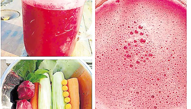 Este refrescante jugo tiene pepino, uvas, remolacha y zanahoria.(Anita Prieto Instagram)