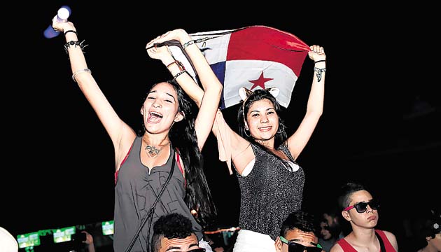 La bandera panameña no podía faltar.