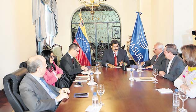 Reunión de cancilleres con Nicolás Maduro.(EFE)