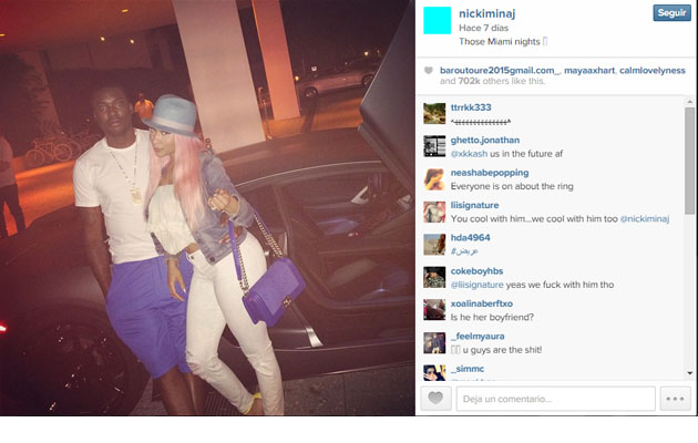 Minaj y Meek Mill, foto de Instagram