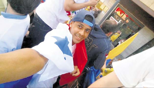 Fraiz en la celebración del ascenso del Frosinone.
