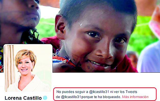 Captura de pantalla del bloqueo de la cuenta de la primera dama. JC Varela irrespeta derecho a la libertad de expresión