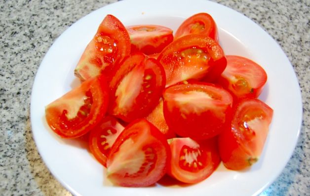 Orzo con tomates glaseados