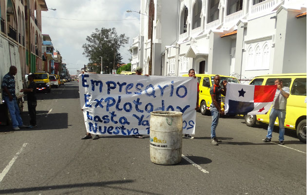 La protesta de los obrero duró unos 30 minutos. / Foto: Delfia Cortez