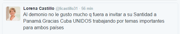 Reacción en Twitter de la Primera Dama.