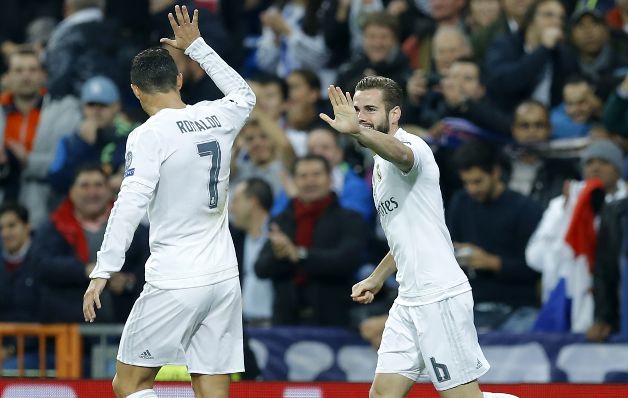 El juvenil Nacho (6) celebra su gol junto a Cristiano Ronaldo. El juvenil Nacho (6) celebra su gol junto a Cristiano Ronaldo.