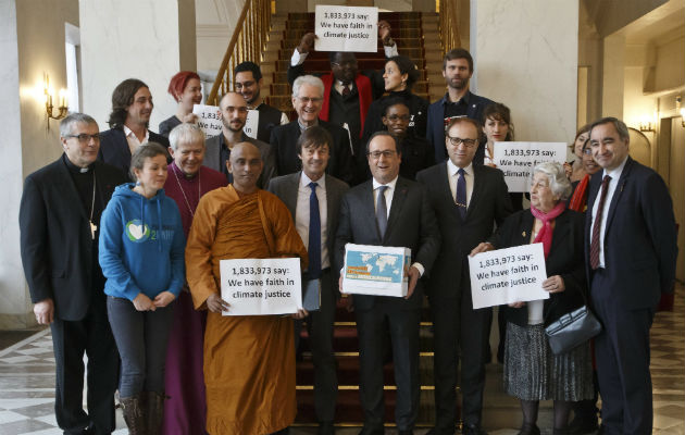 Líderes religiosos se reunieron con motivo de la cumbre del clima de París. Foto/ EFE