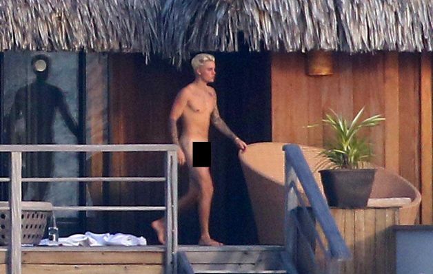 El desnudo frontal de Bieber en Bora Bora causó revuelo mundial. Conmoción en Hollywood