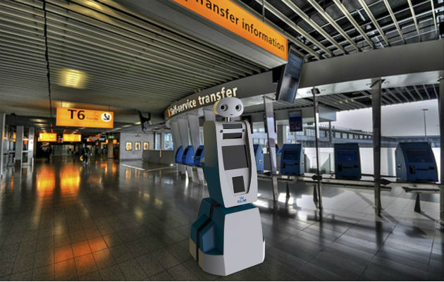 Robot "Spencer" guiará a los pasajeros de KLM en el aeropuerto de Ámsterdam.