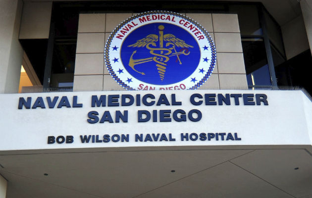 Parte exterior del hospital Naval de San Diego. Foto:EFE 