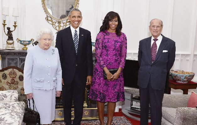 Los Obama almorzaron junto a la reina Isabel. 