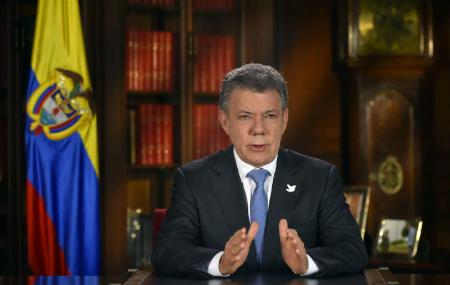 Santos en su mensaje de TV. Foto: EFE