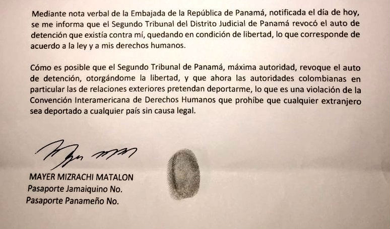 Primera parte de la carta / Twitter
