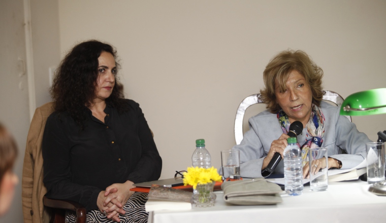 Rosa Montero y Berna de Burrell durante la gala de la novela. Rosa Montero y Berna de Burrell durante la gala de la novela.
