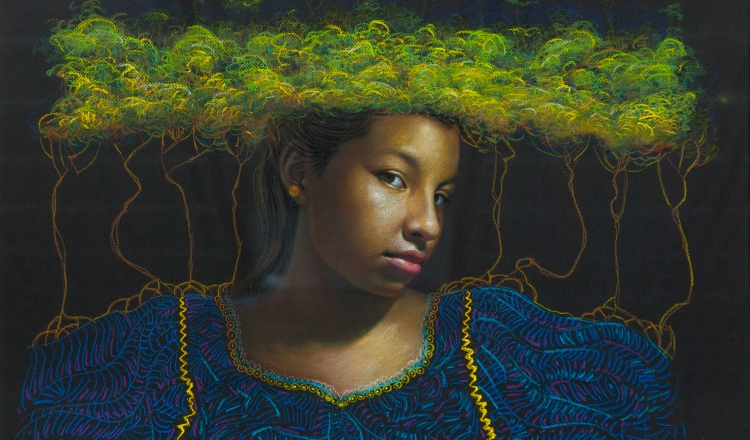 Hermosa pieza artística de Lucio López Kansuet,  pintor de Guna Yala. Por años, él ha estado respaldando la acción benéfica de la ONG. /Foto Cortesía.