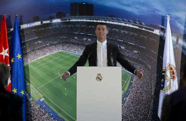 Cristiano Ronaldo en la conferencia de prensa de ayer./ Foto AP