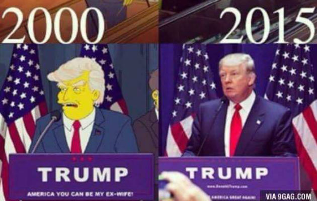 Esta foto ronda por las redes sociales. Donde muestra a Trump al inicio de su campaña electoral.