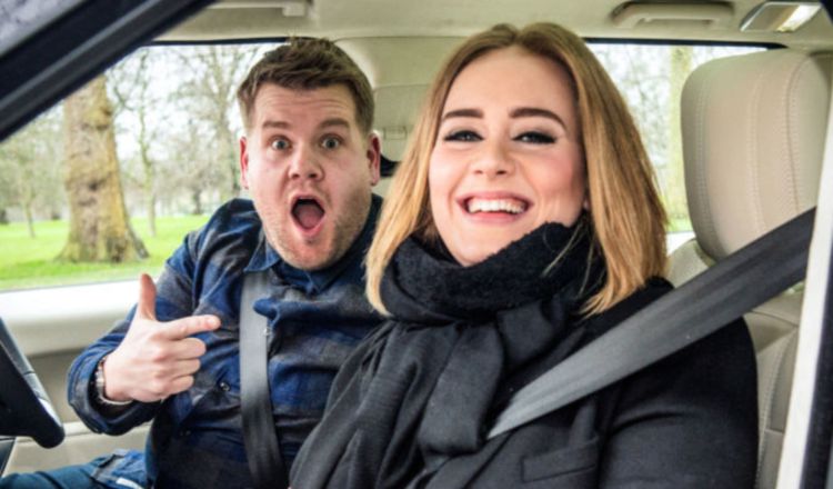 Adele y  James Corden. /Foto Archivo