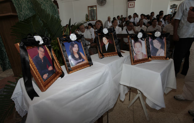 Durante las honras fúnebres de los jóvenes en La Chorrera.