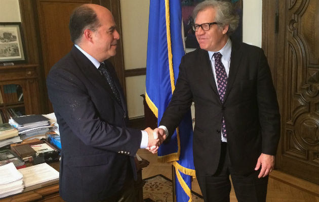 Julio Borges, presidente de la Asamblea Nacional se reunió con el Secretario General de la OEA, Luis Almagro. FOTO/AP