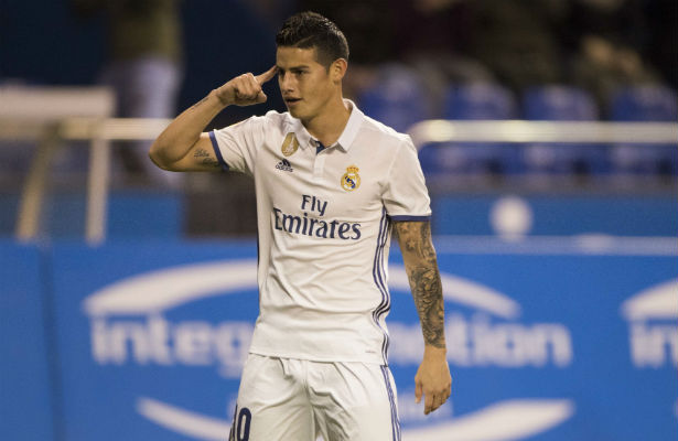 James Rodríguez marcó dos tantos para el Real Madrid./ Foto AP