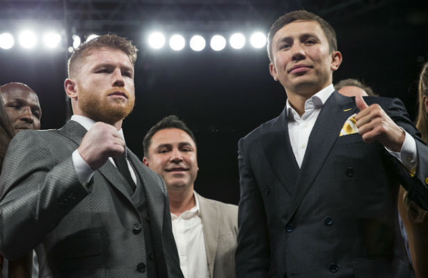 Saúl “Canelo” Álvarez (izq.) y Gennady Golovkin./ Foto AP