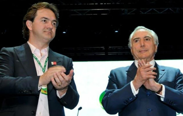 El presidente de Brasil Michel Temer junto a Joesley Batista.