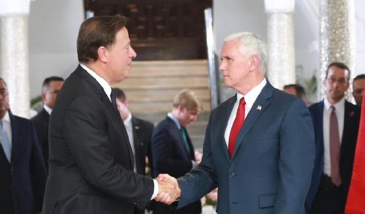 Juan Carlos Varela y Mike Pence concretaron el acuerdo. /Foto Cortesía