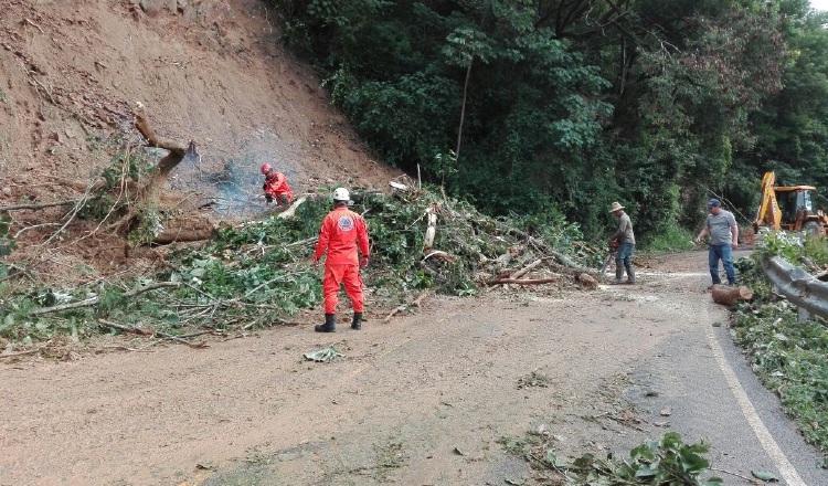 Toneladas de lodo y gran cantidad de árboles obstaculizaban el tráfico hacia Santa Fe de Veraguas. /Foto José Manuel Adames 