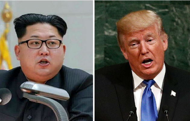 Líder norcoreano Kim Jong-un (i), en Pyongyang (Corea del Norte); y el presidente de Estados Unidos, Donald Trump. Foto: EFE