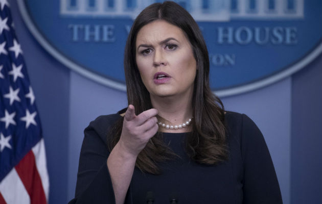 Sarah Huckabee Sanders, portavoz de la Casa Blanca. FOTO/EFE