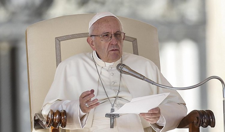 El papa Francisco durante la audiencia. /Foto EFE