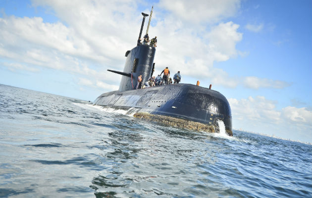 Armada Argentina que muestra el submarino de la Armada desaparecido. FOTO/EFE