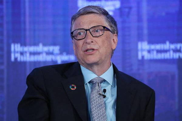 El cofundador de Microsoft Bill Gates participa en un debate durante el Foro Financiero Global de Bloomberg. 