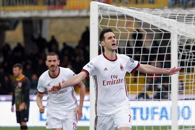 Nikola Kalinic había puesto el 2-1 a favor del Milan. Foto AP