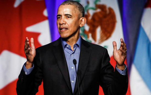 El expresidente estadounidense Barack Obama habla en la Cumbre. Foto: EFE 