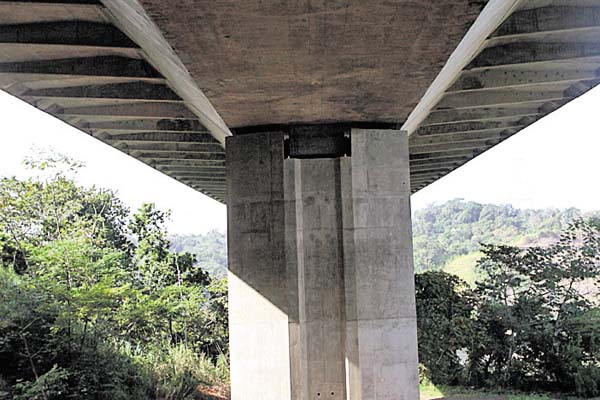 Vista de uno de los soportes del puente Centenario.