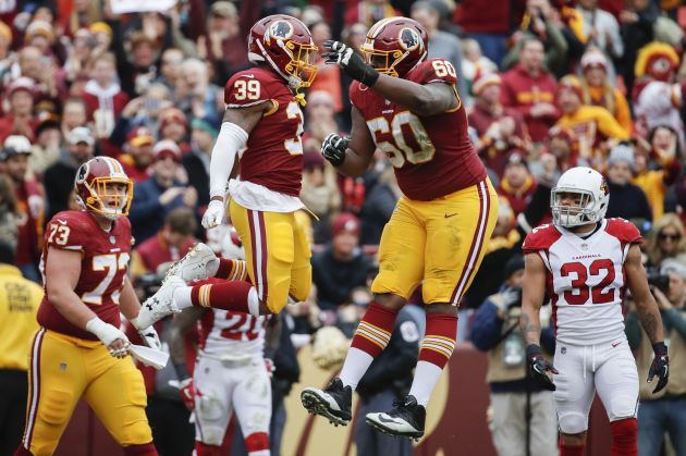 Kapri Bibbs (39) celebra su touchdown. Foto AP