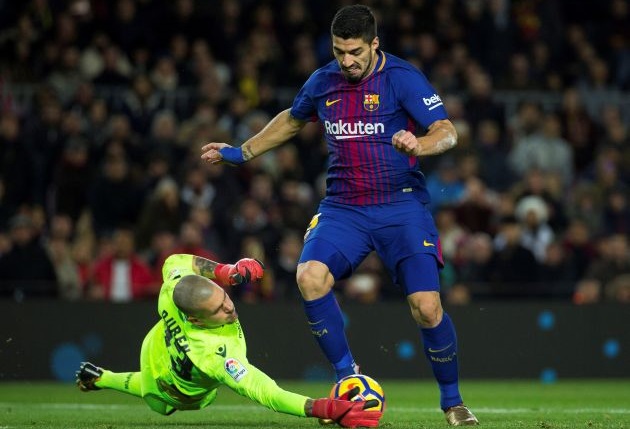 Luis Suárez marcó doblete ante el Deportivo La Coruña. Foto EFE