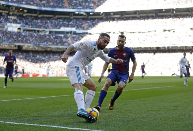 Jordi Alba marca a Carvajal Foto AP